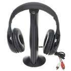 5-em-1 Wireless Headset Rádio FM com transmissor Estação Ba
